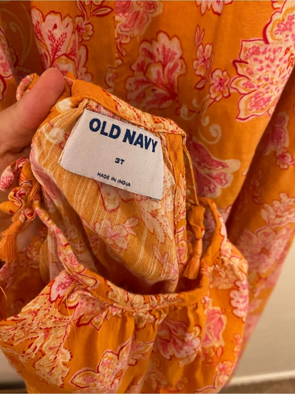 Mommy and Me Family Matching Old Navy Orange Floral Tie-Shoulder Sundress Set